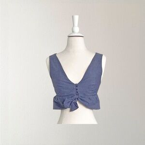 THAKOON - Chambray Crop Top, size 0